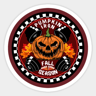 Pumpkin Iron Fall good vibes Season 2023 Halloween workout Sticker